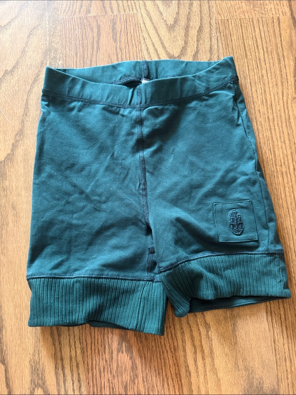 Women’s Free People Teal Stretch Bike Shorts with Logo Patch